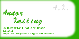 andor kailing business card